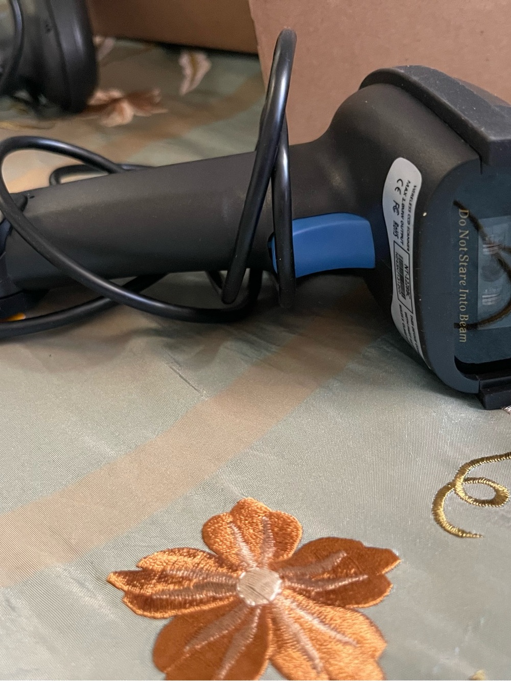 Handheld Barcode Scanner - Black and Blue
